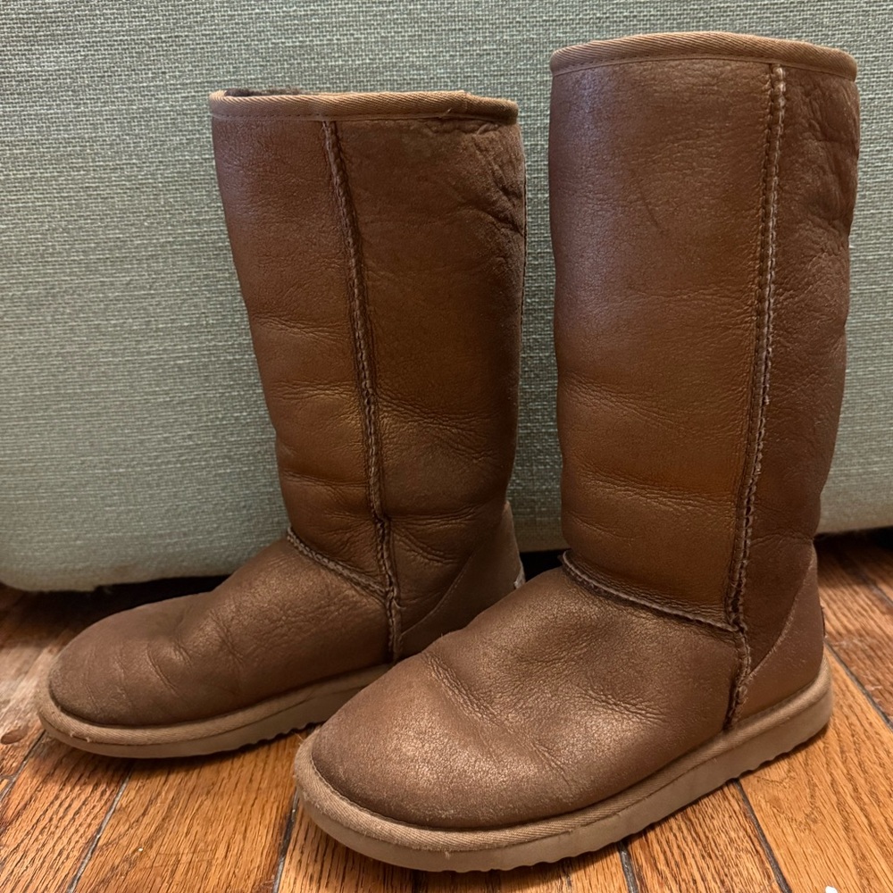 UGG Classic Tall Metallic Gold Boots Size 6